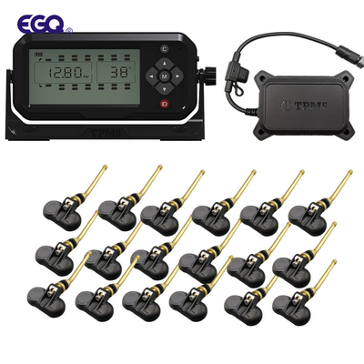 Système TPMS de remorque à sortie RS232 avec capteur de tige de soupape à 18 roues