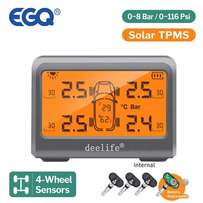 MY77T Solar Car TPMS Monitoring Tire Pressure 433MHz Internal Sensor