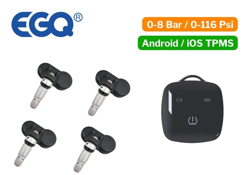 Capteur TPMS interne sans fil BL8 avec porte-clés récepteur rechargeable et application mobile compatible avec Android et IOS